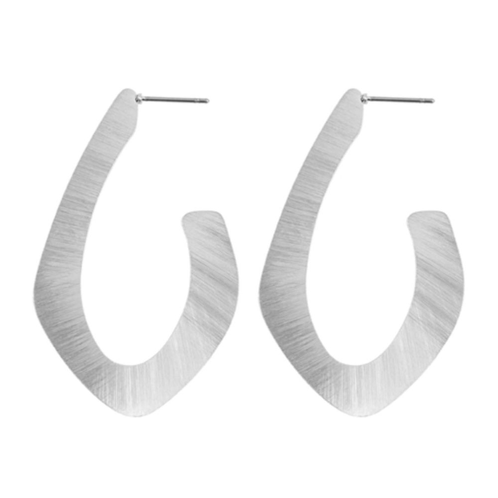 NWT Maui’s Hook Brushed Silver Tone Metal Hoop Pierced Dangle Earrings!